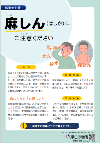 麻しん流行にご注意くださいリーフレット
