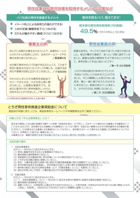 とちぎ男性育休推進企業奨励金チラシ2