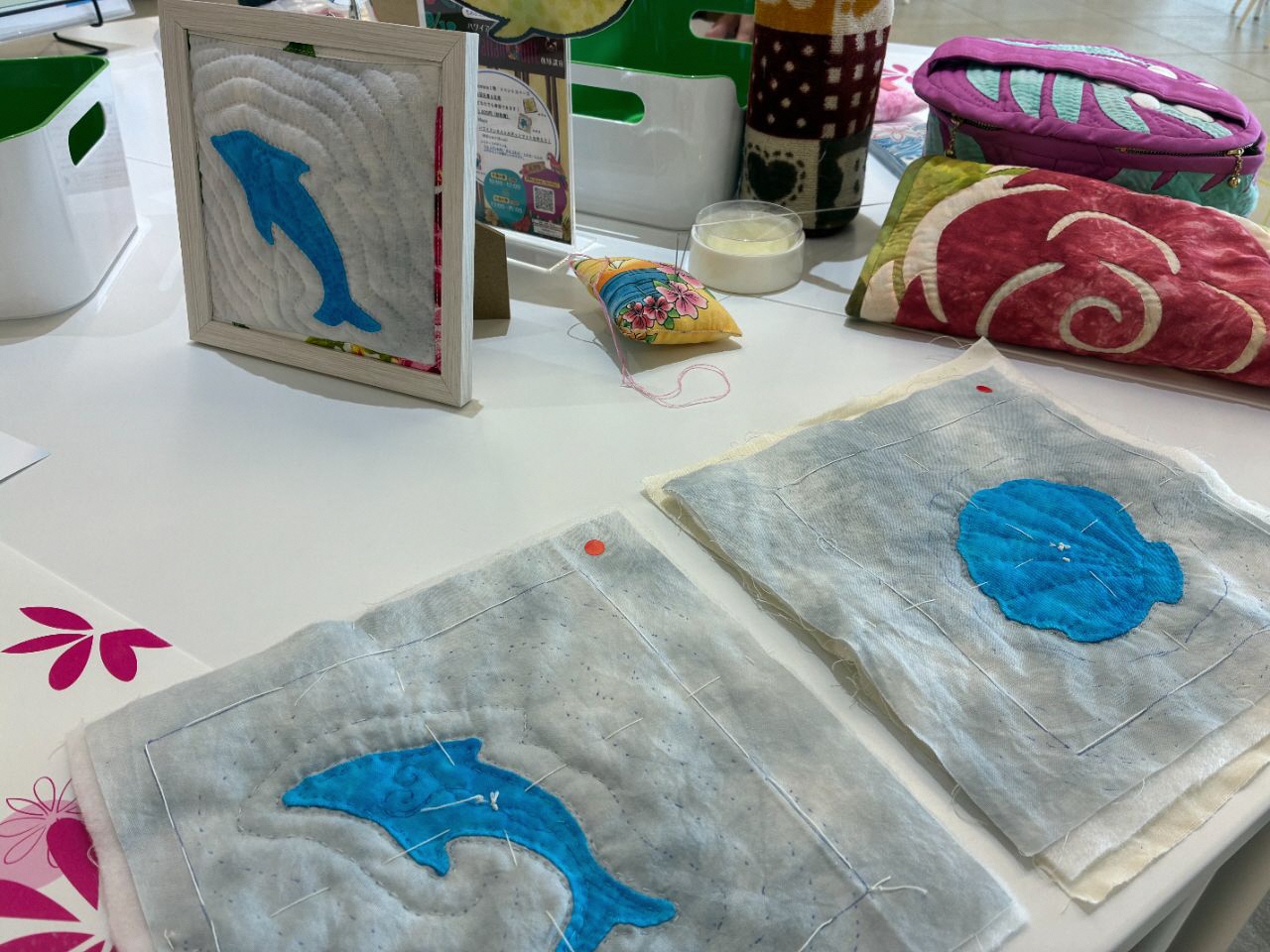 ハワイアンキルトの作品(ウルというパンの木が刺繍されている)