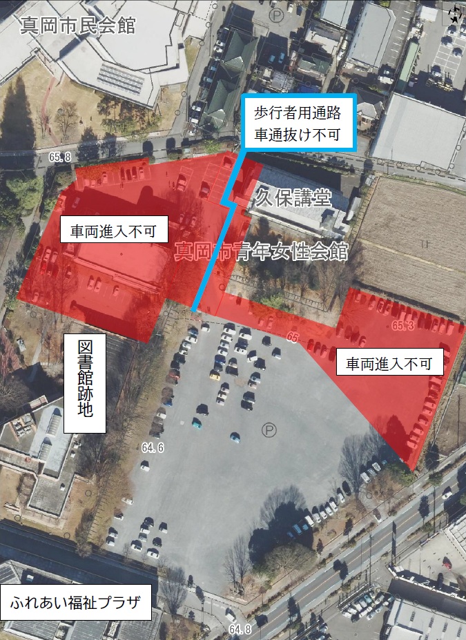 久保講堂周辺駐車場規制図