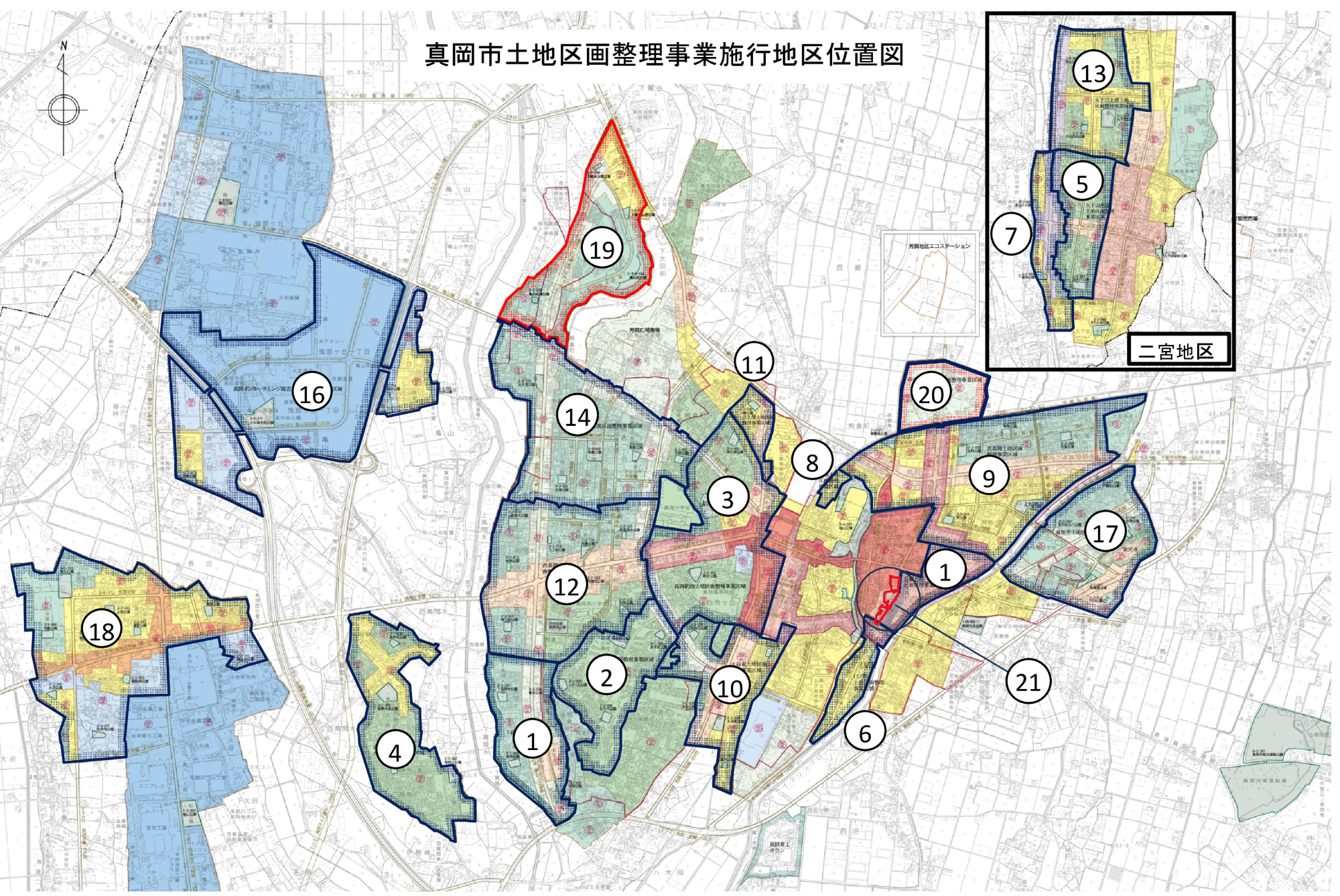 土地区画整理位置図