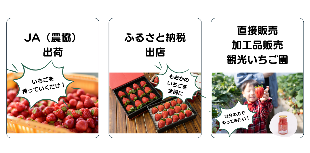出荷の方法をいろいろ掲載した画像