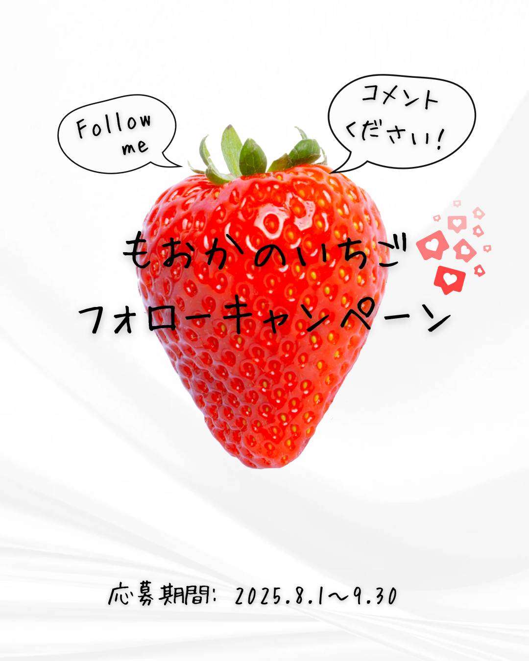 もおかのいちごフォローキャンペーンの広告投稿