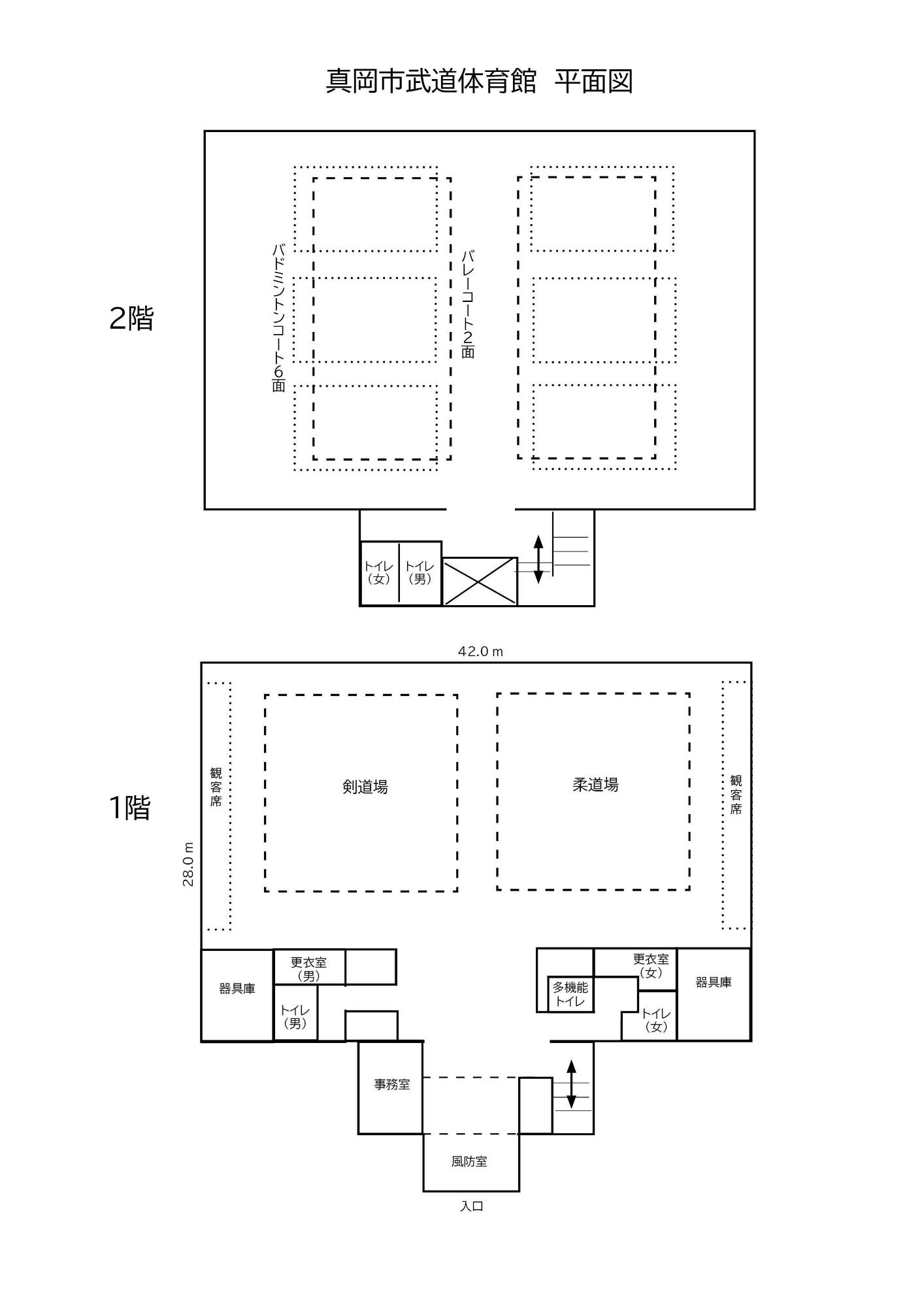 真岡市武道体育館武道平面図
