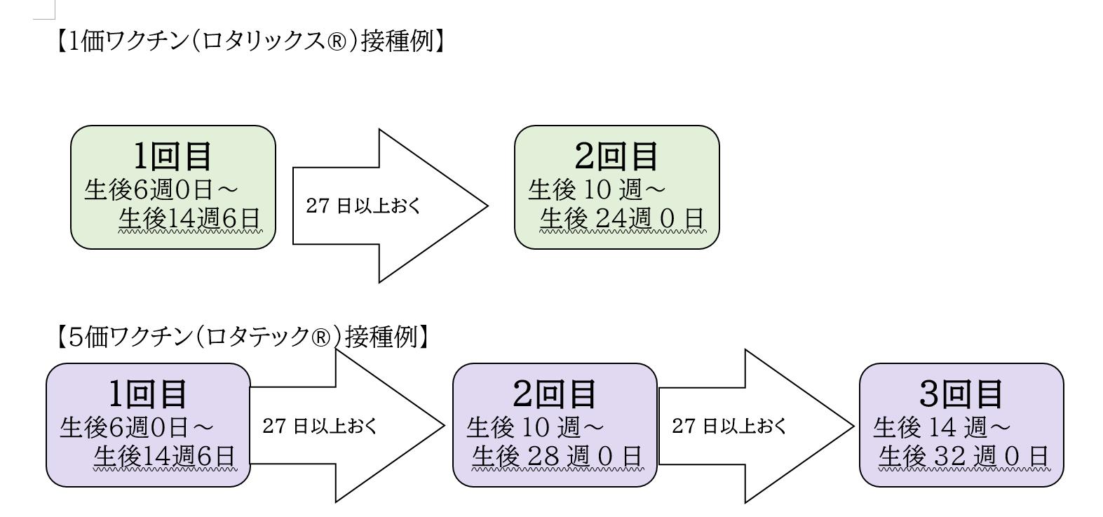 ロタ接種スケジュール例