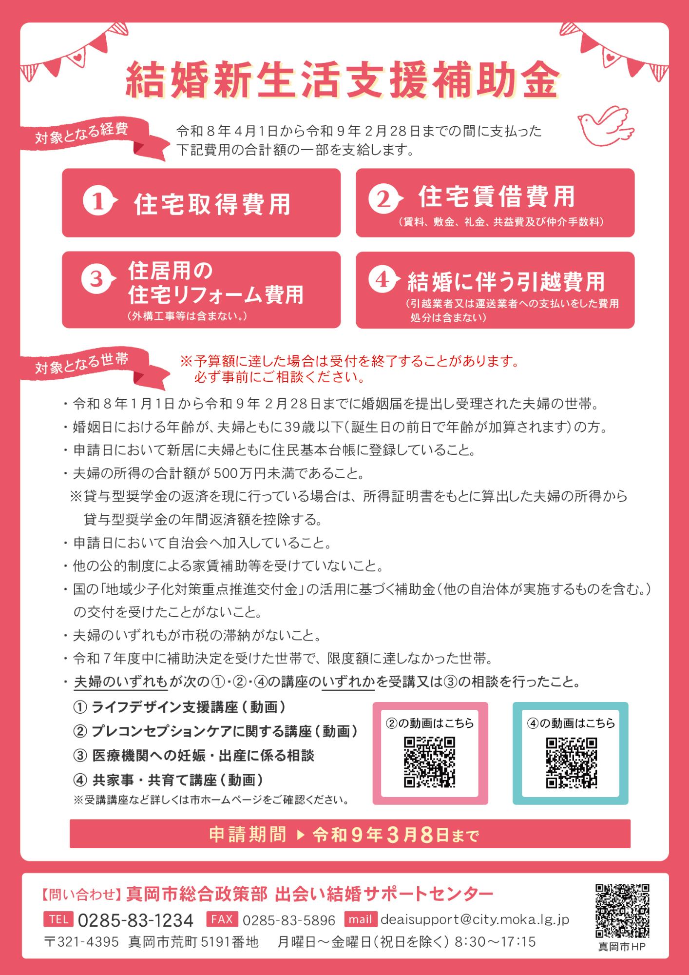 R8真岡市結婚新生活支援補助金チラシ裏