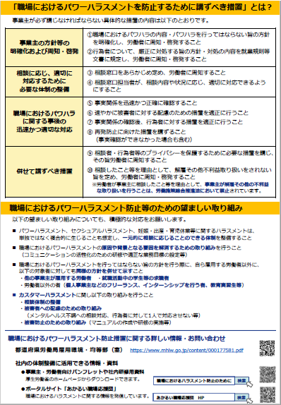 パワハラ防止措置B