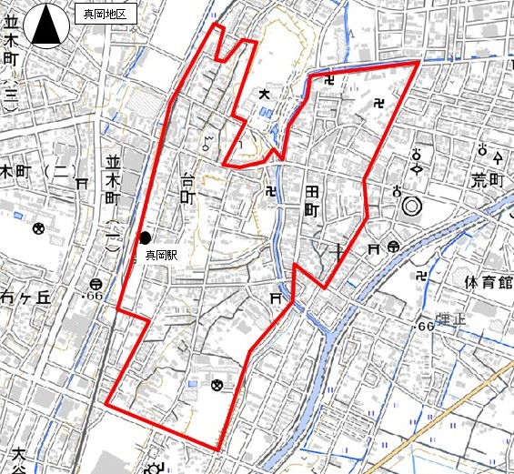 真岡駅東地区都市再生整備計画事業区域図