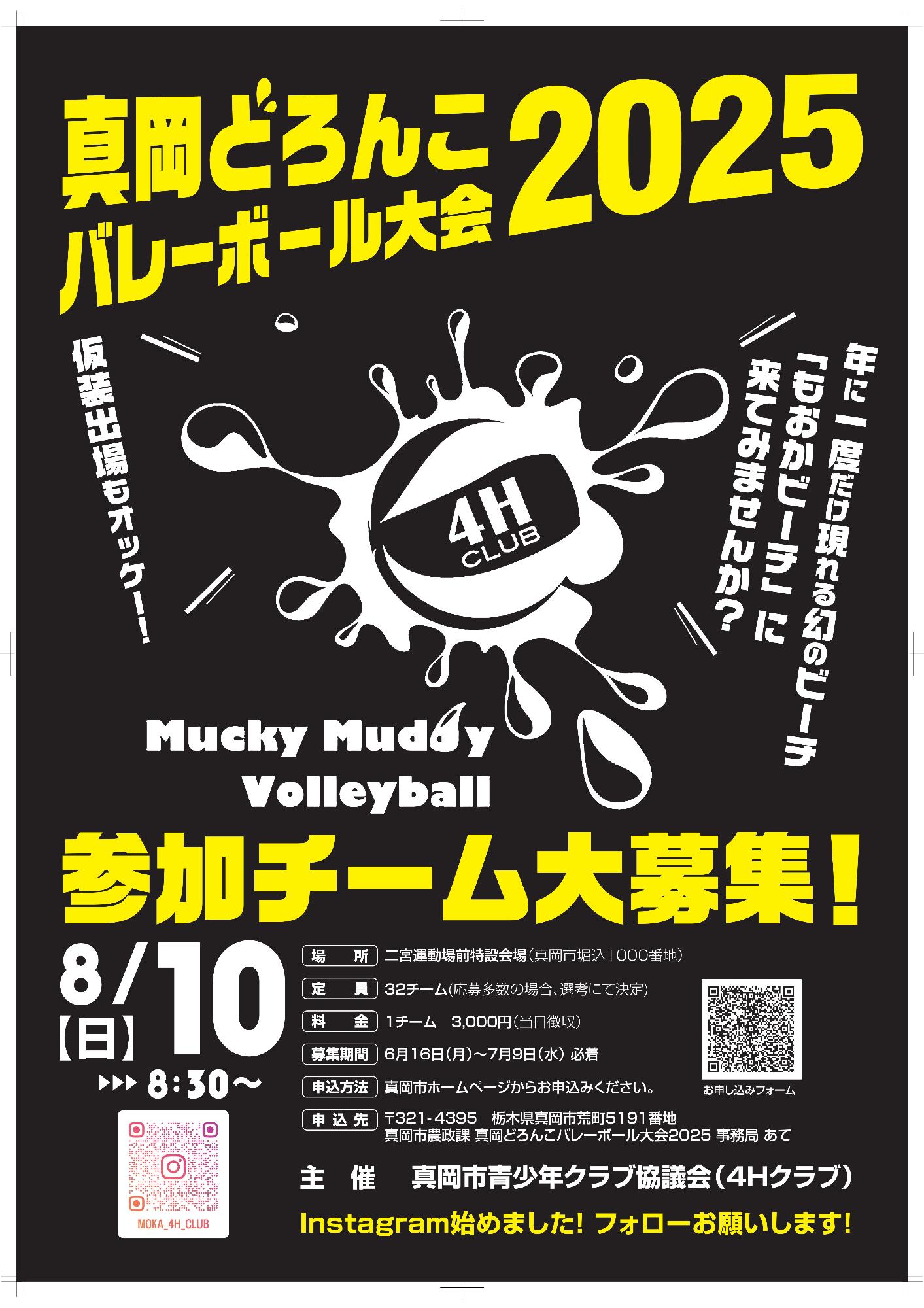 （イメージ）真岡どろんこバレーボール大会2025