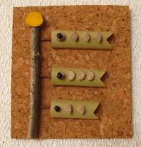 タケで作ったこいのぼりのクラフトの写真です。