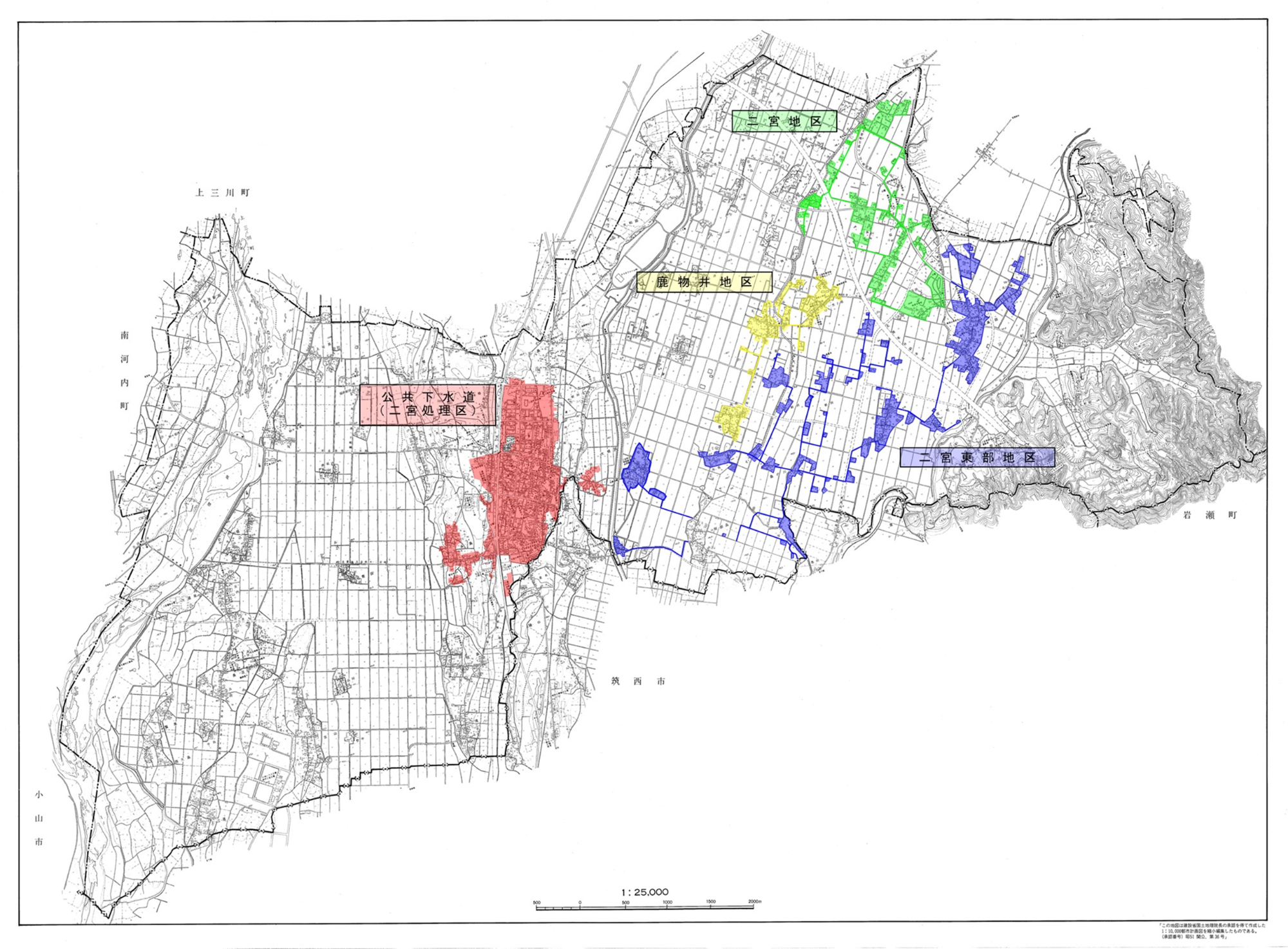 二宮地区供用開始区域図（令和4年3月31日現在）