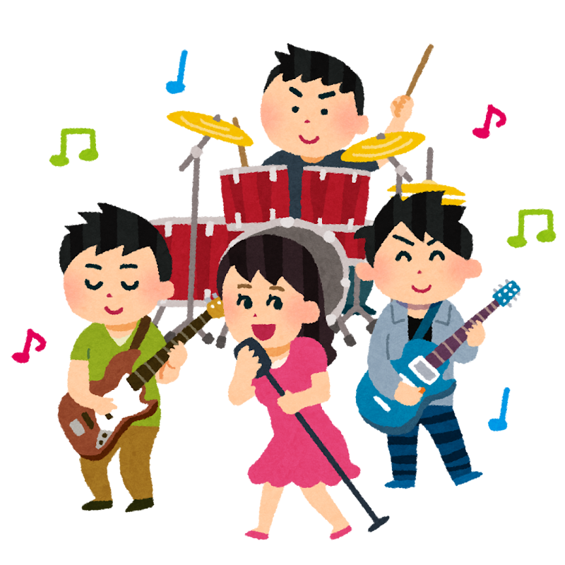 生バンドによる歌謡ショーのイラスト