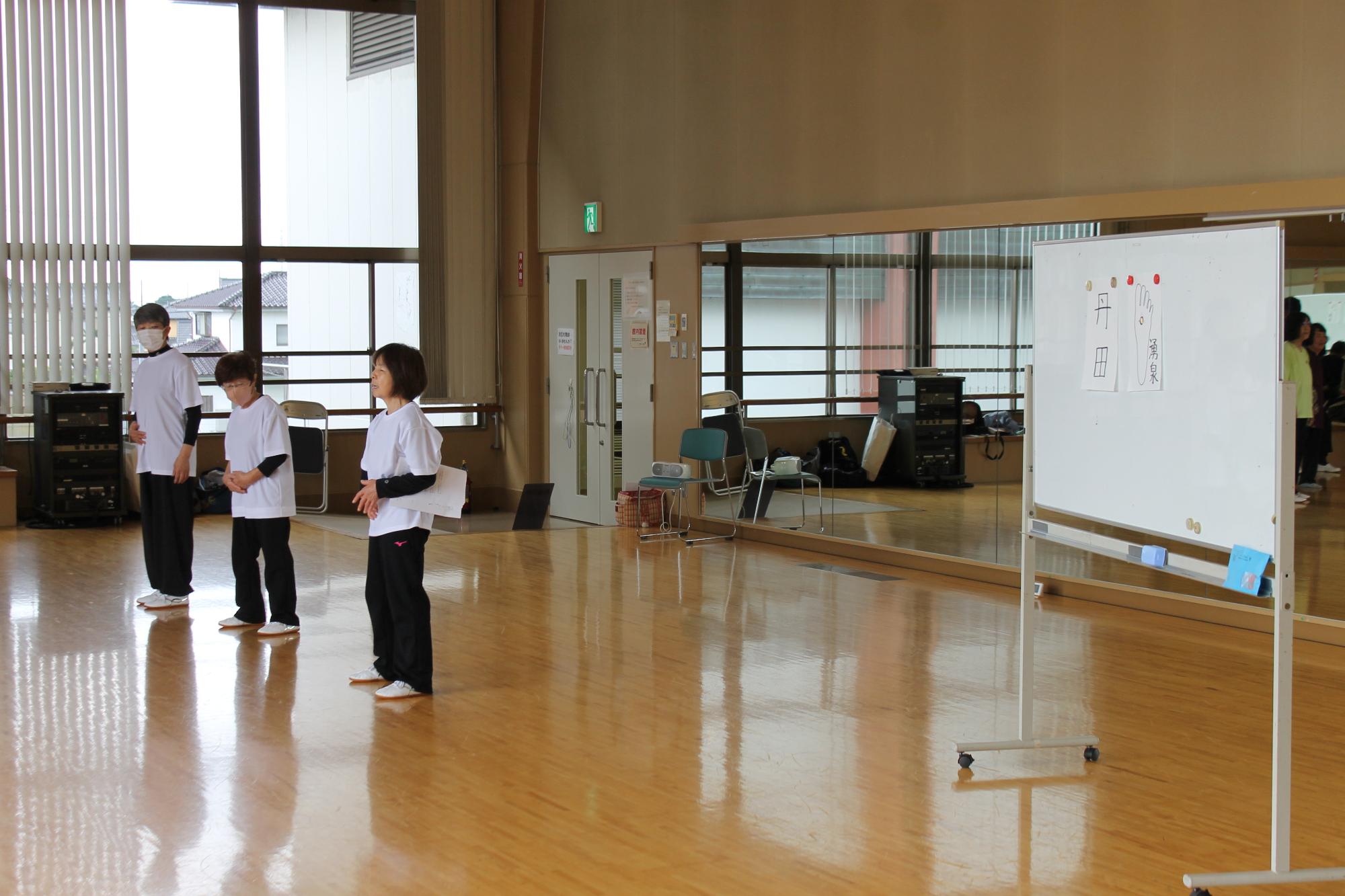 太極拳の基本を教える講師たち