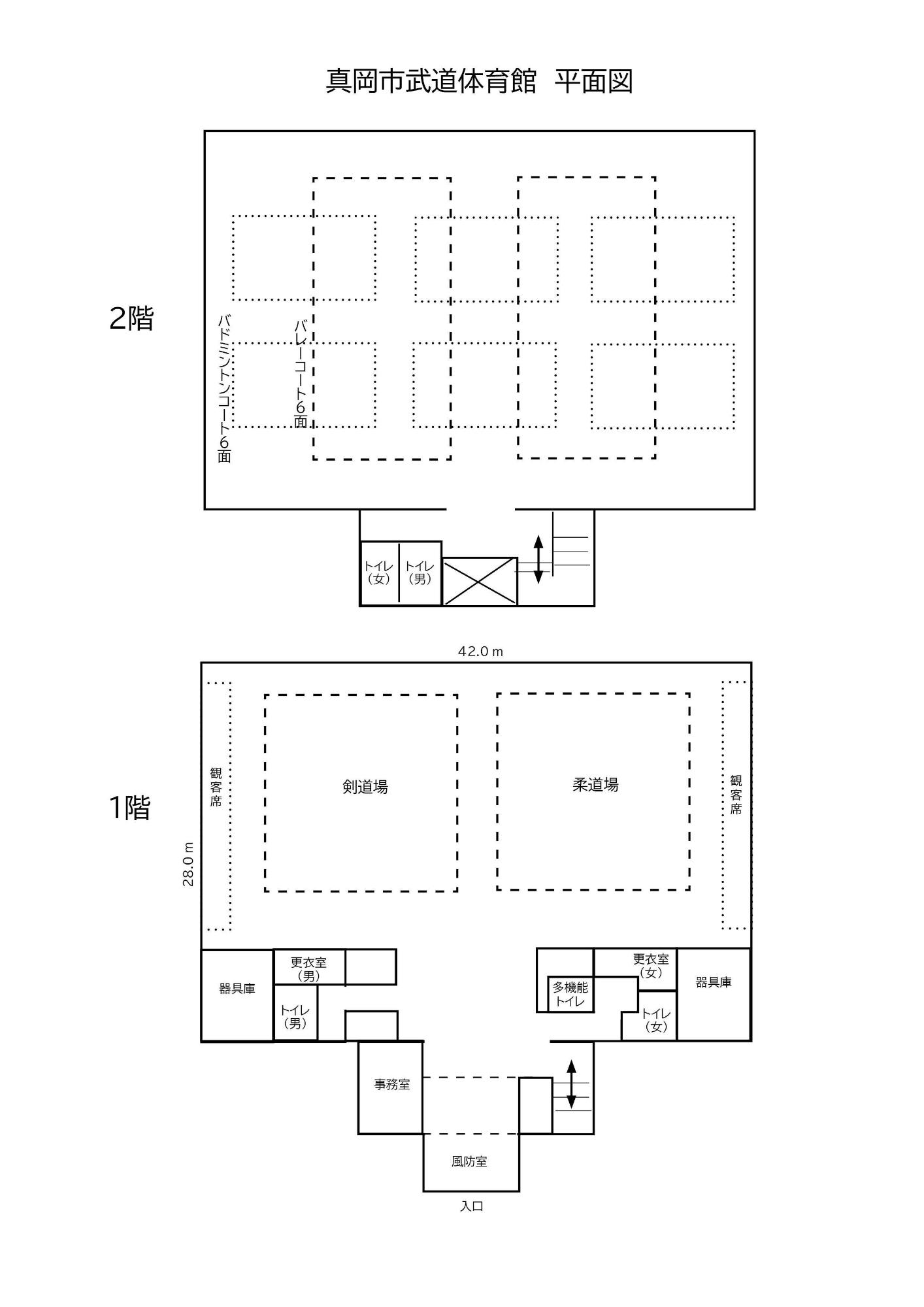 真岡市武道体育館武道平面図