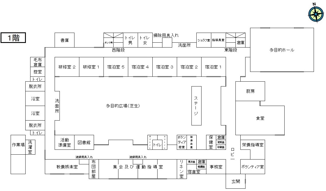 自然教育センターの1階案内図