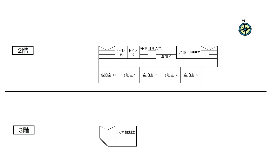 自然教育センターの2階3階案内図