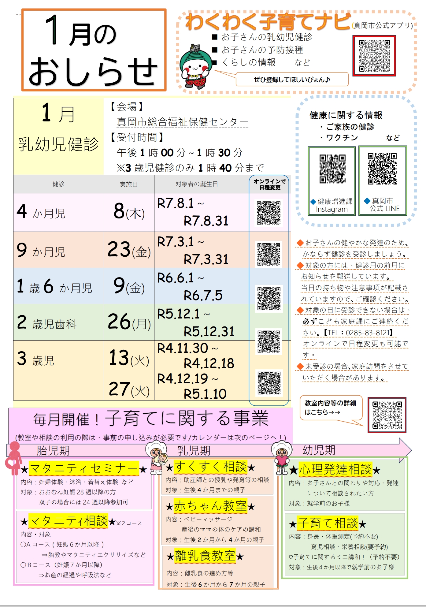 令和8年1月子育てすこやか通信1