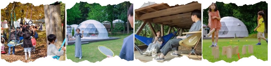 ブランコなどの遊具やモルモックなどの写真