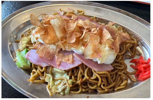 マヨ玉さくさくポテトのせ焼きそば