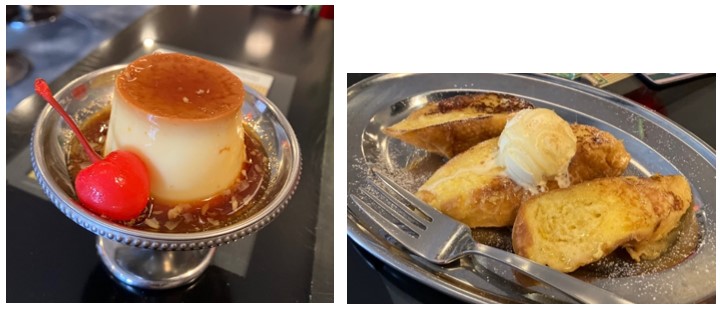 かわいいプリンとフレンチトースト