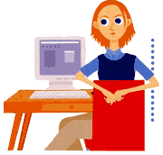 パソコンと女性のイラスト